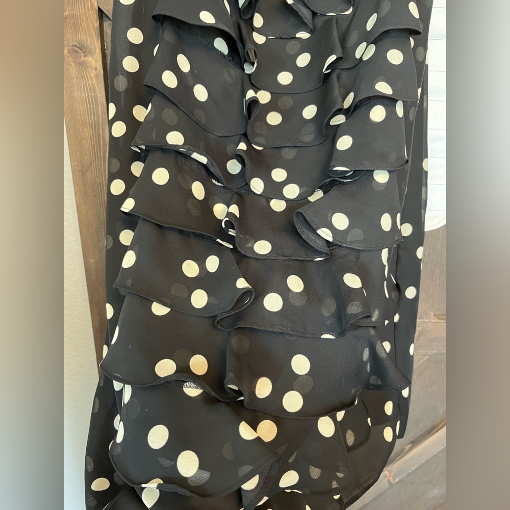 Adrianna Pappel Polka Dot Ruffle Dress Size 14 - Picture 5 of 6